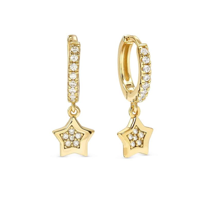 Nomination Petit Sparkle Gold Star Hoop Earrings