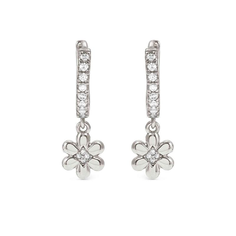 Nomination Petit Sparkle Silver Flower Hoop Earrings