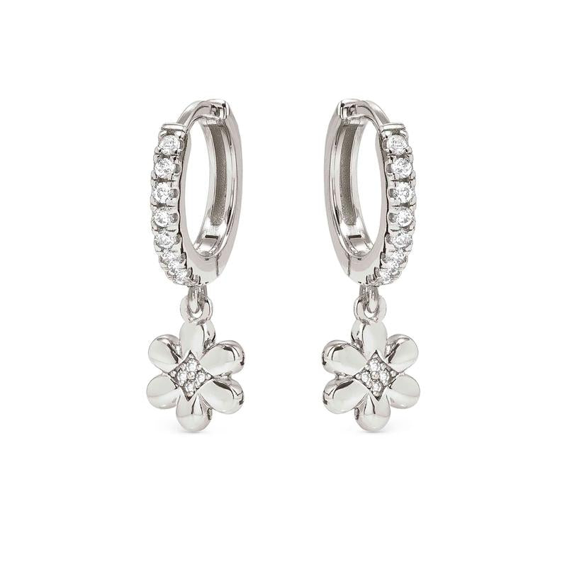 Nomination Petit Sparkle Silver Flower Hoop Earrings