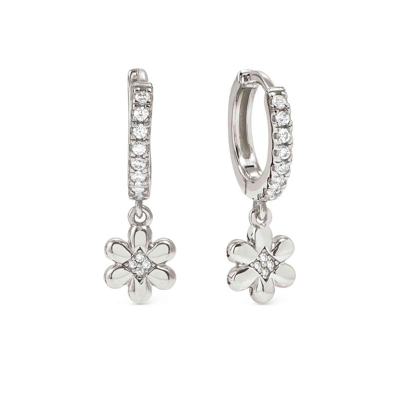 Nomination Petit Sparkle Silver Flower Hoop Earrings