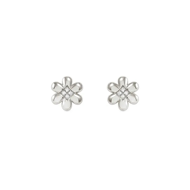 Nomination Petit Sparkle Silver Flower Stud Earrings