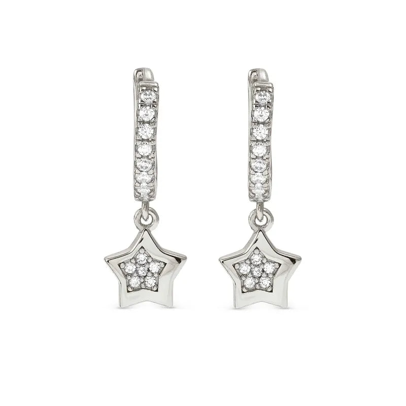 Nomination Petit Sparkle Silver Star Hoop Earrings