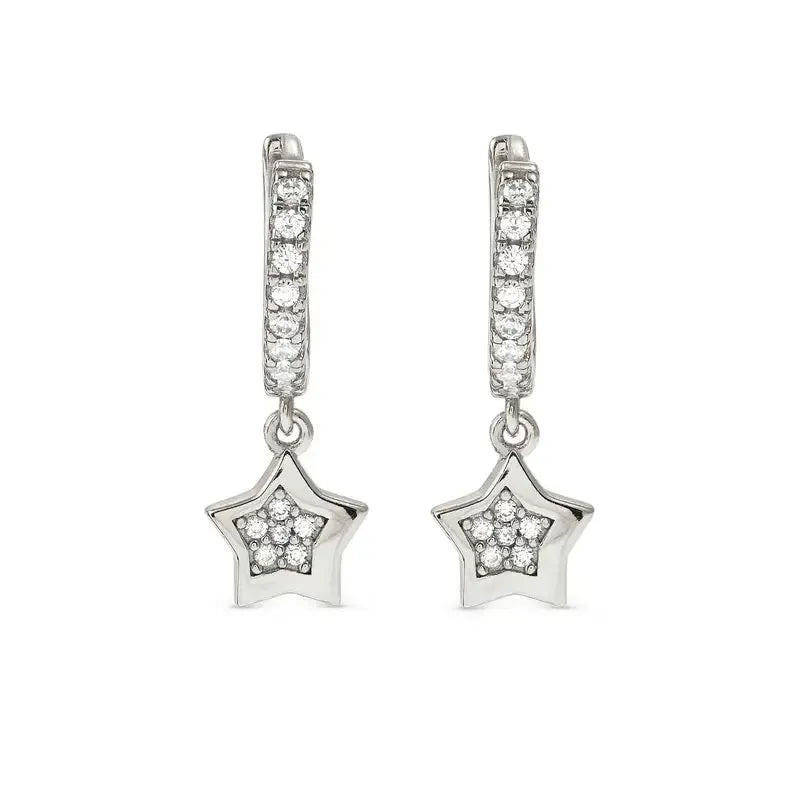 Nomination Petit Sparkle Silver Star Hoop Earrings