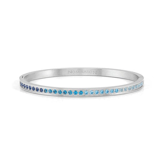 Nomination Pretty Bangle, Blue Cubic Zirconia, Silver, Stainless Steel