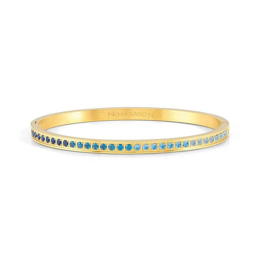 Nomination Pretty Bangle, Blue Cubic Zirconia, Yellow PVD, Stainless Steel