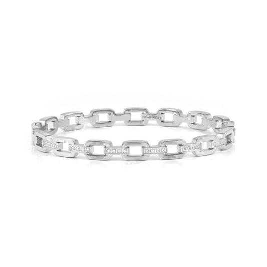 Nomination Pretty Bangle, Chain, Cubic Zirconia, Silver, Stainless Steel