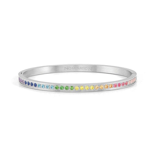 Nomination Pretty Bangle, Multicolour Cubic Zirconia, Silver, Stainless Steel