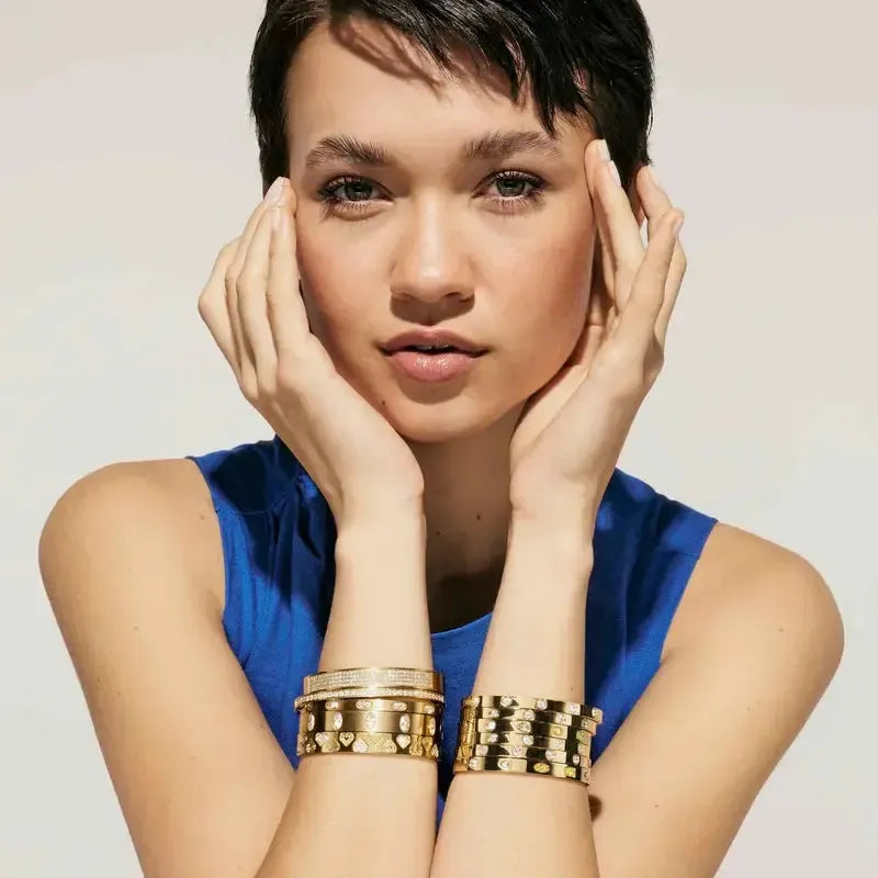 Nomination Pretty Bangles Pink Heart Gold Bracelet