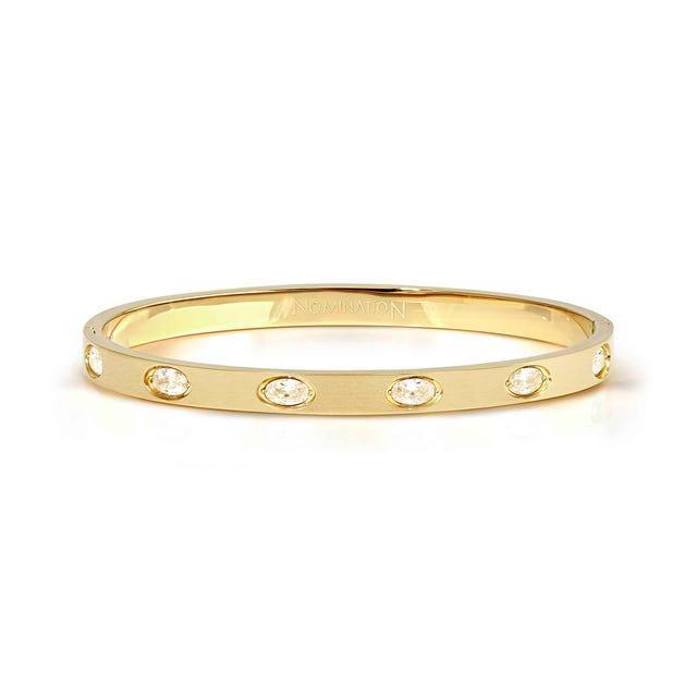 Nomination Pretty Bangles Satin Bracelet White Stones