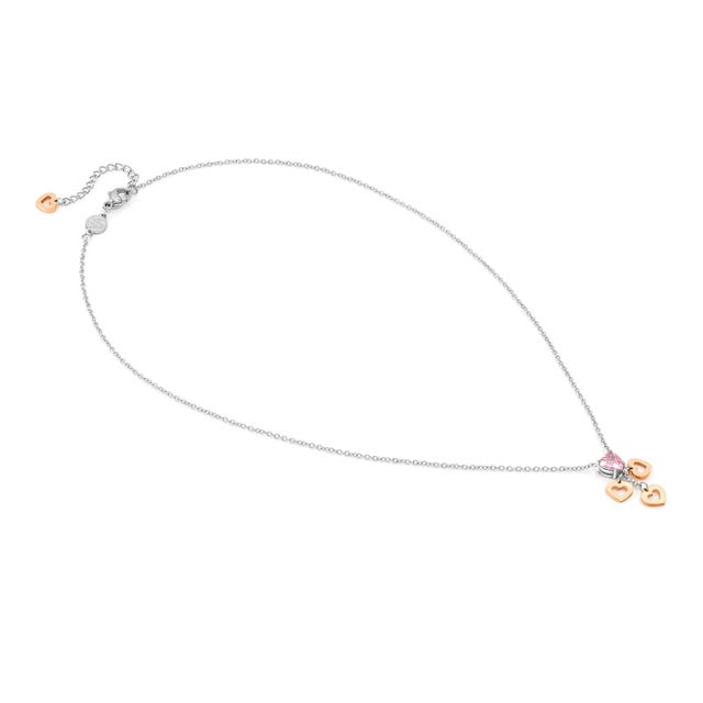 Nomination Principessina Necklace Pendant, Heart, Cubic Zirconia, Rose Gold