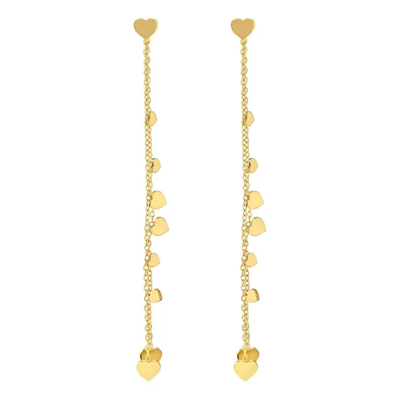 Nomination Ritmatika Double Chain Gold Heart Earrings