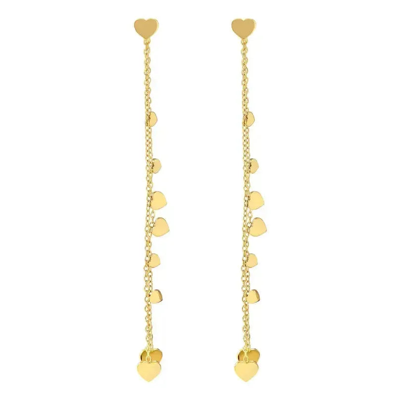 Nomination Ritmatika Double Chain Gold Heart Earrings