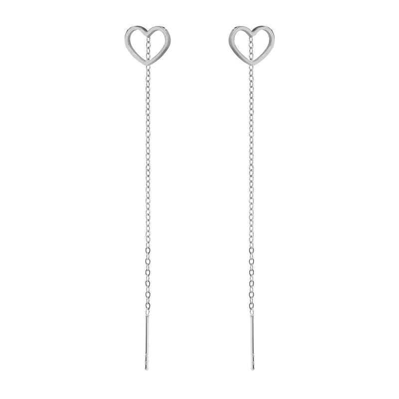 Nomination Ritmatika Long Silver Heart Earrings