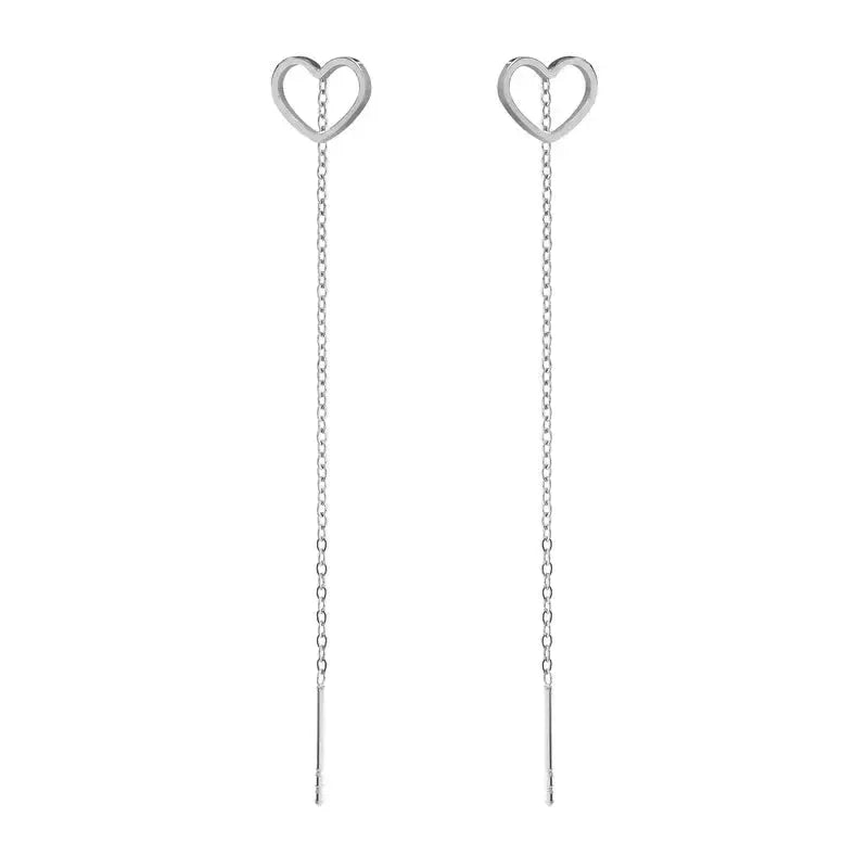 Nomination Ritmatika Long Silver Heart Earrings