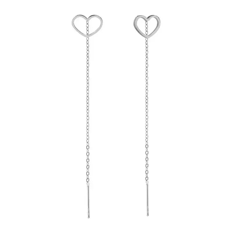 Nomination Ritmatika Long Silver Heart Earrings