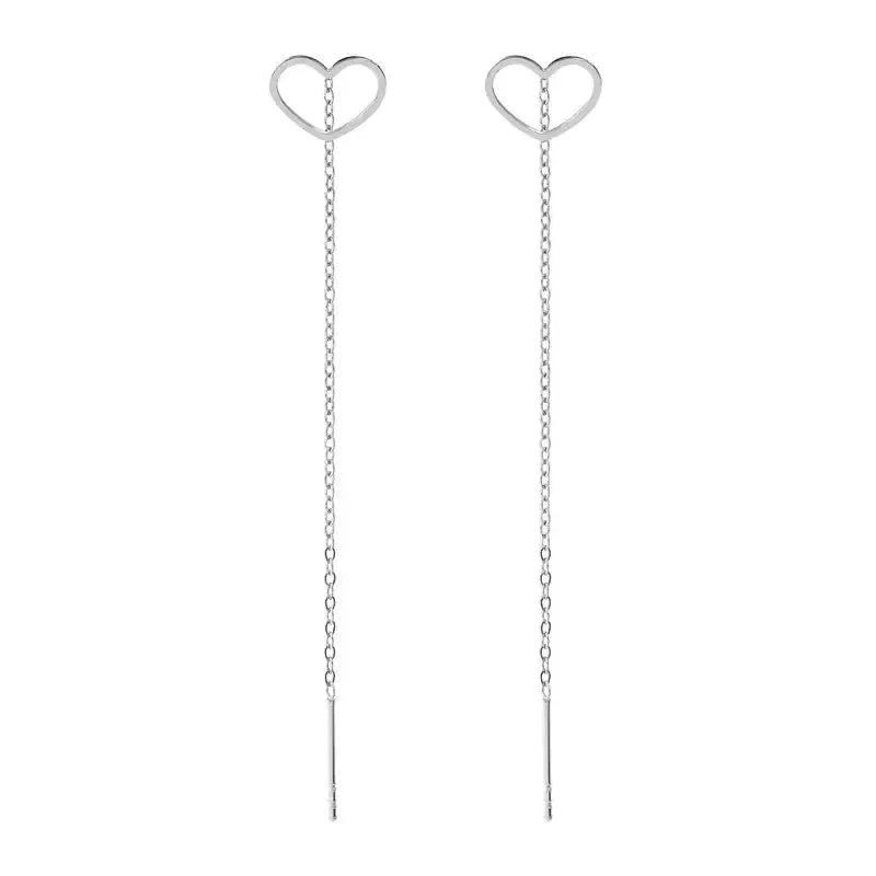 Nomination Ritmatika Long Silver Heart Earrings