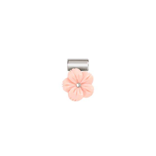 Nomination SeiMia Charm, Pink Coral Paste Flower, Silver