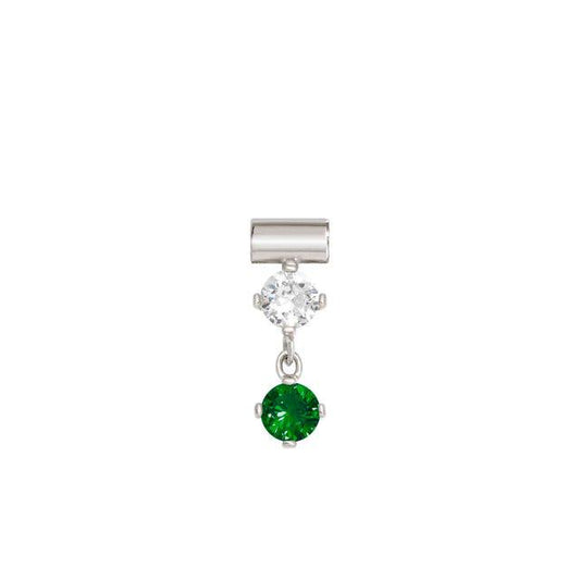 Nomination SeiMia Pendant, Green And White Cubic Zirconia, Silver