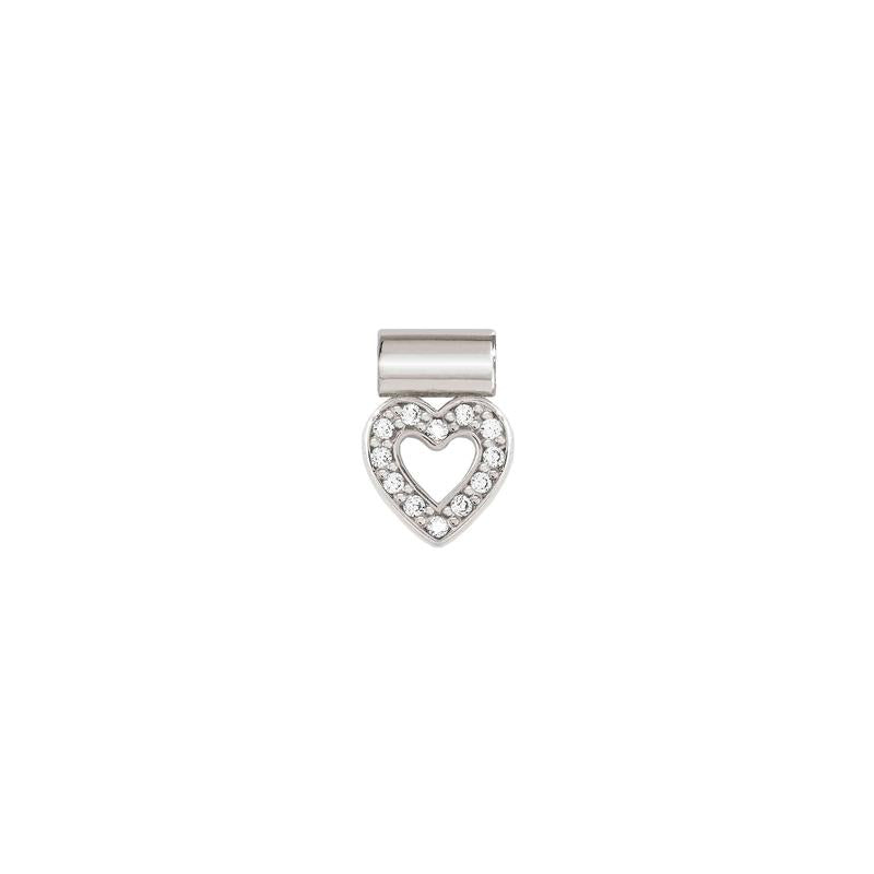 Nomination SeiMia Pendant Heart Outline with Cubic Zirconia, Silver - front