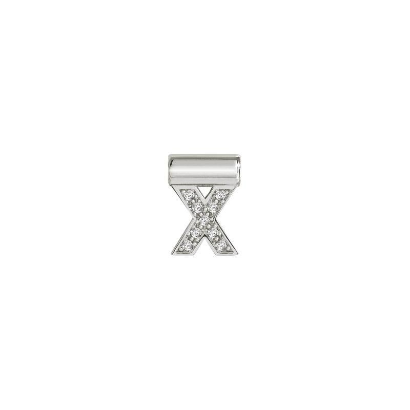 Nomination SeiMia Pendant, Letter X, Cubic Zirconia, Silver