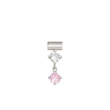 Nomination SeiMia Pendant, Pink And White Cubic Zirconia, Silver