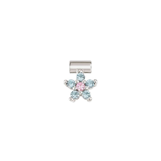 Nomination Seimia Pendant Spacer - Light Blue & Pink Flower, Stones