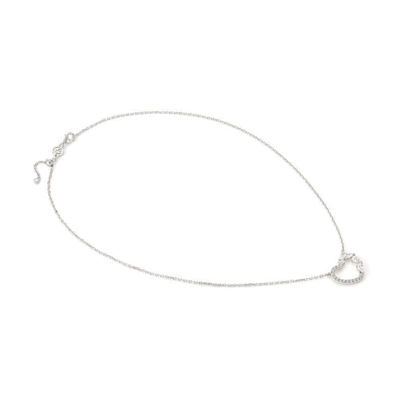 Nomination Shine Me Up sterling silver necklace featuring a sparkling heart pendant with cubic zirconia stones.