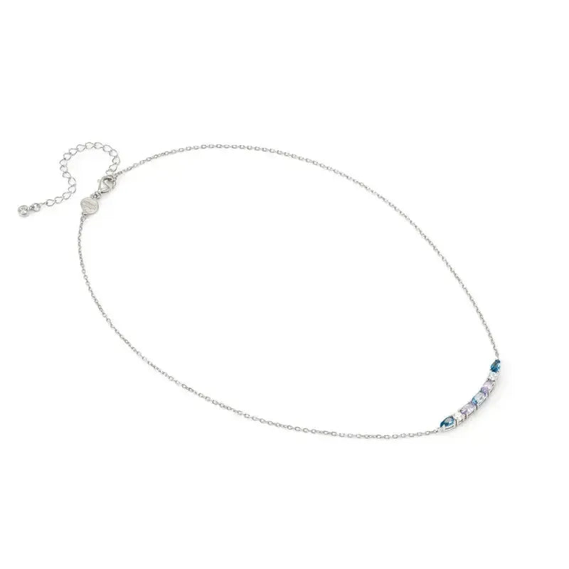 Nomination Silver Colour Wave Aurora Short Bar Cubic Zirconia Necklace