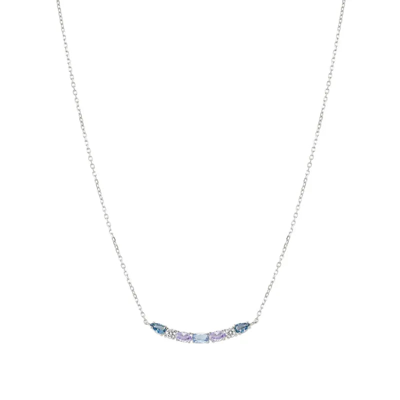 Nomination Silver Colour Wave Aurora Short Bar Cubic Zirconia Necklace