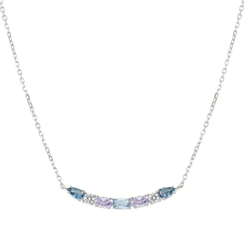 Nomination Silver Colour Wave Aurora Short Bar Cubic Zirconia Necklace