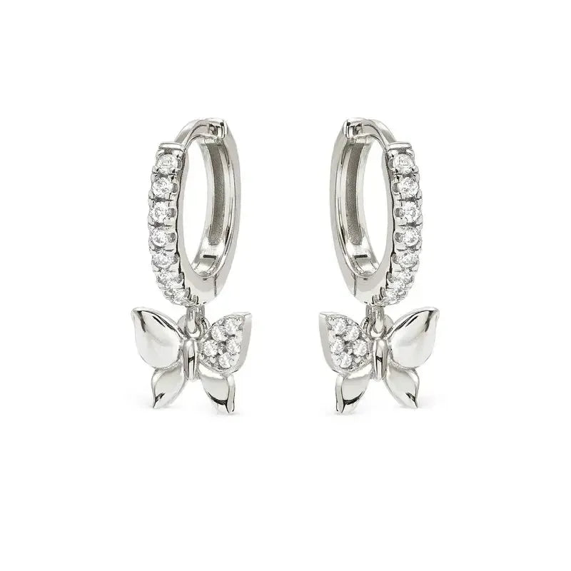 Nomination Silver Petit Sparkle Butterfly Hoop Earrings