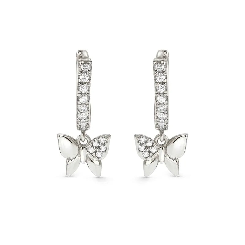 Nomination Silver Petit Sparkle Butterfly Hoop Earrings