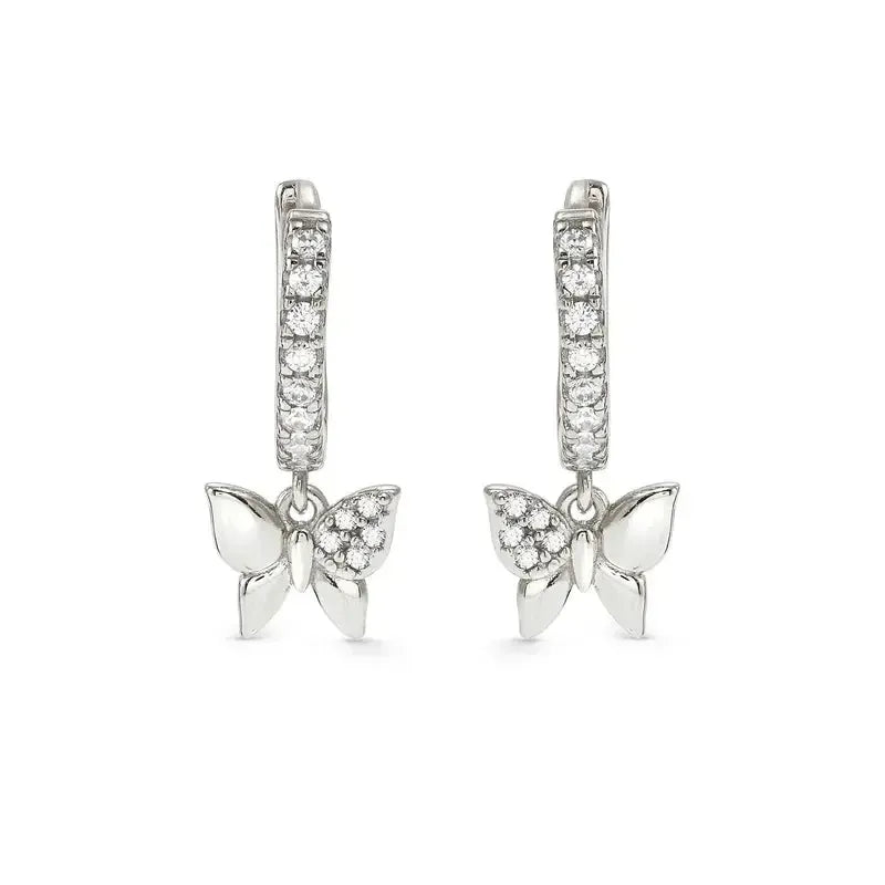 Nomination Silver Petit Sparkle Butterfly Hoop Earrings