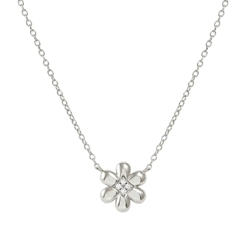 Nomination Silver Petit Sparkle Flower Necklace