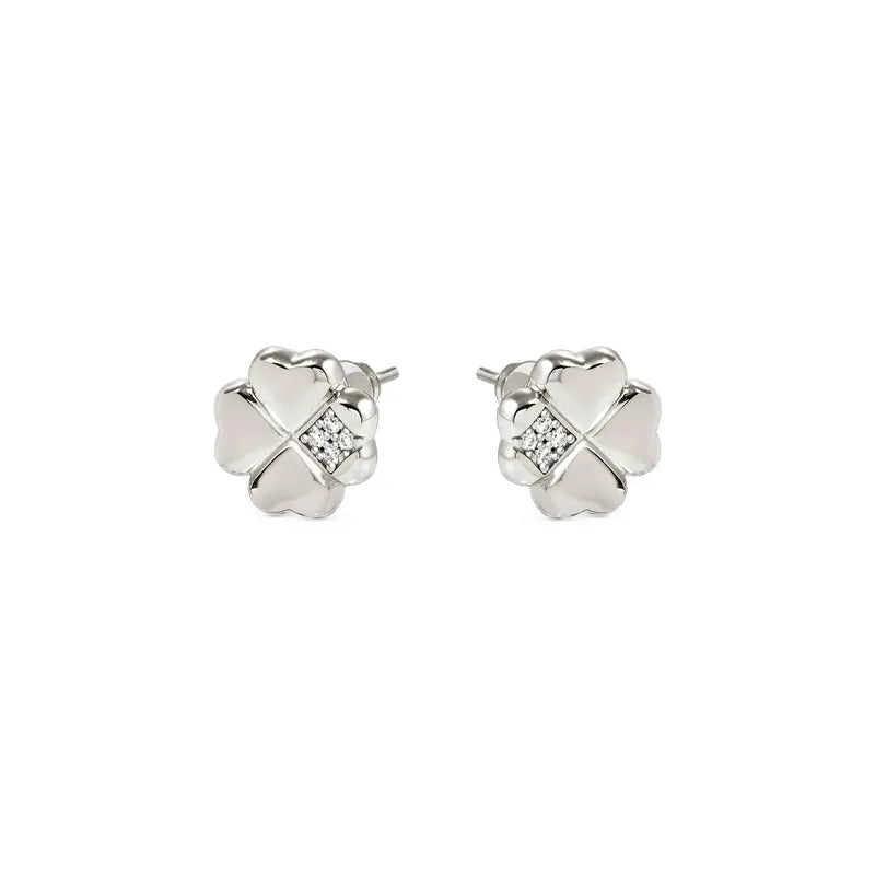 Nomination Silver Petit Sparkle Four-Leaf Clover Stud Earrings