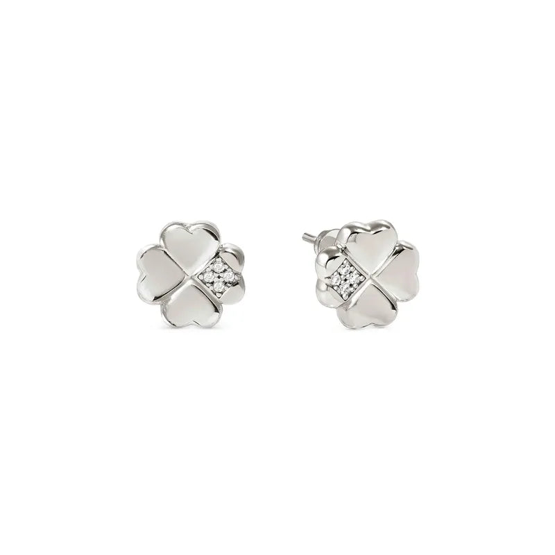 Nomination Silver Petit Sparkle Four-Leaf Clover Stud Earrings