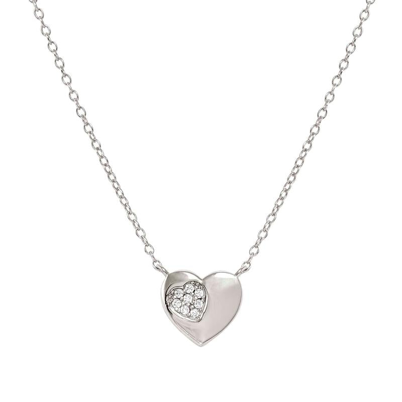 Nomination Silver Petit Sparkle Heart Necklace