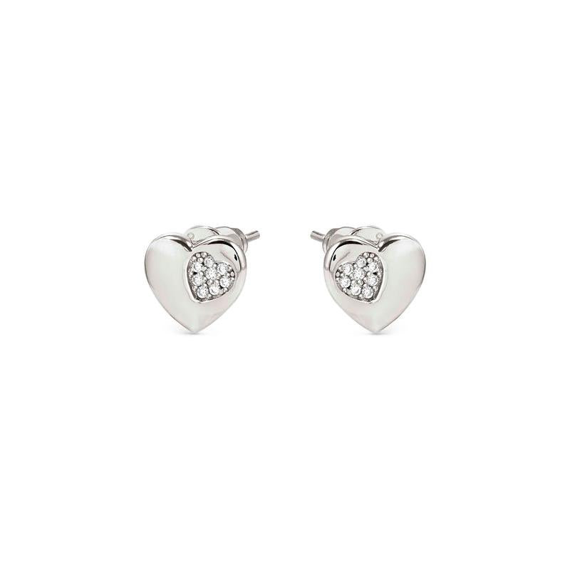 Nomination Silver Petit Sparkle Heart Stud Earrings