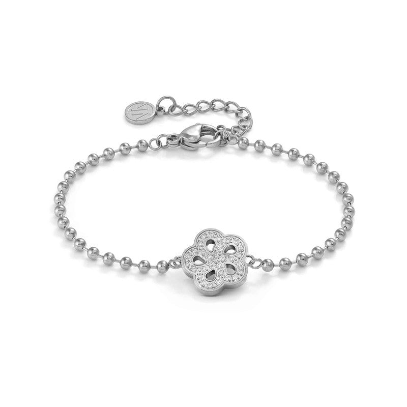 Nomination Soffio Damore Bracelet, Flower, Cubic Zirconia, Sterling Silver