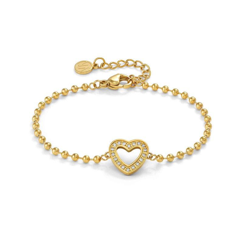 Nomination Soffio Damore Bracelet, Heart, Cubic Zirconia, Gold