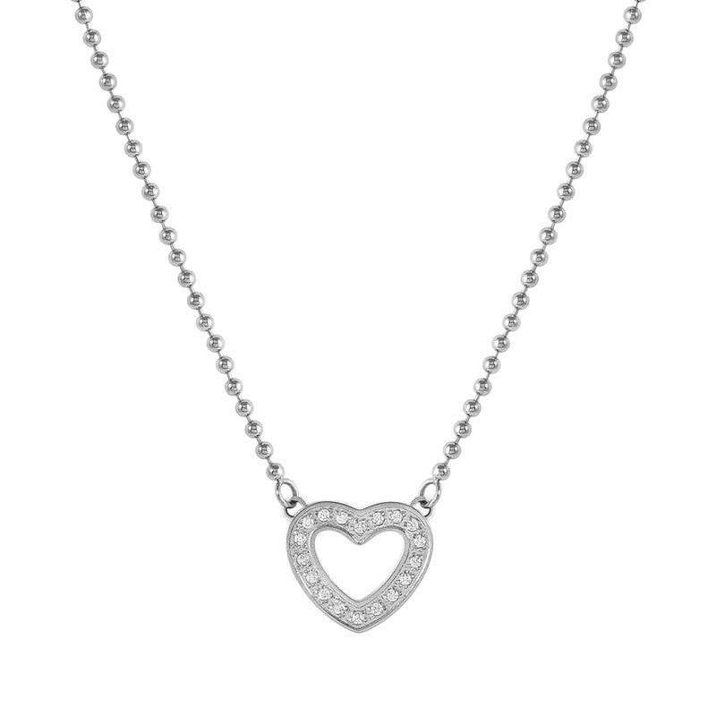 Nomination Soffio Damore Necklace, Heart, Cubic Zirconia, Sterling Silver