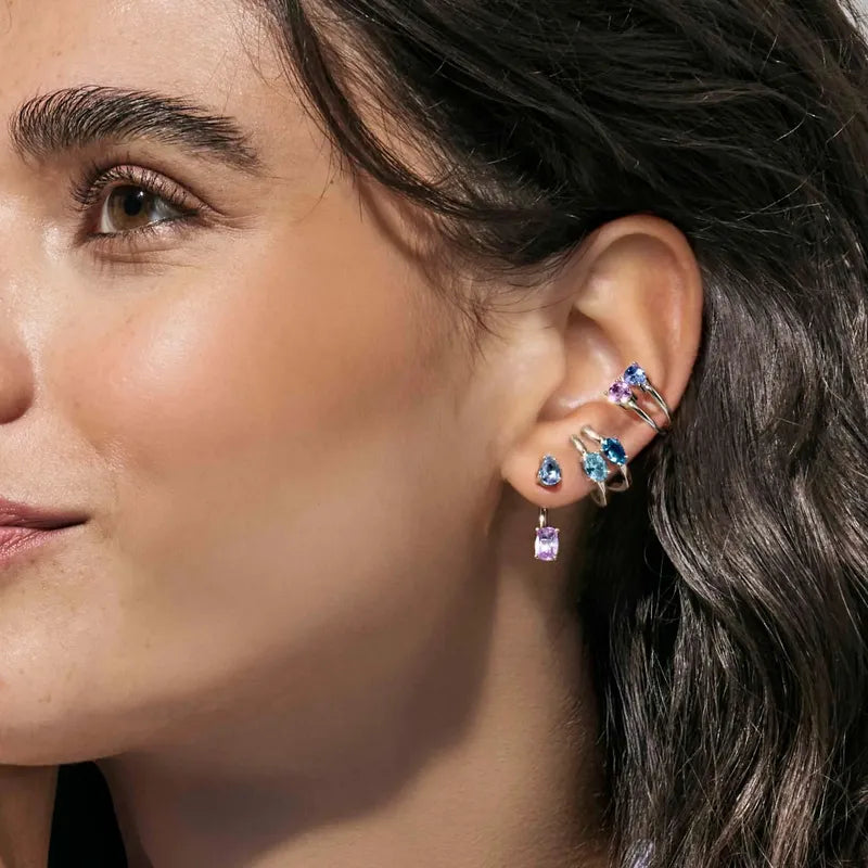 Nomination Sparkling White Rhodium Silver Ear Jackets