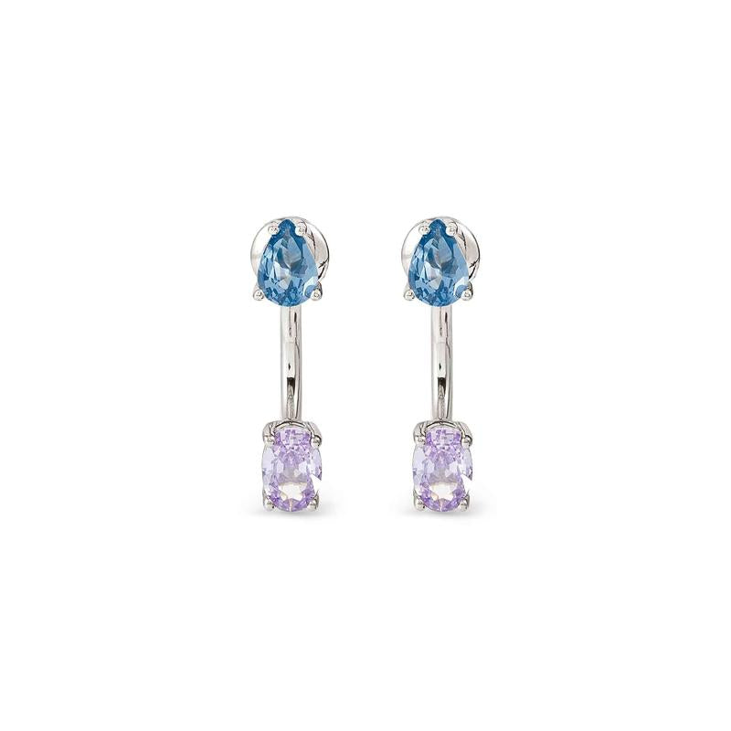 Nomination Sparkling White Rhodium Silver Ear Jackets
