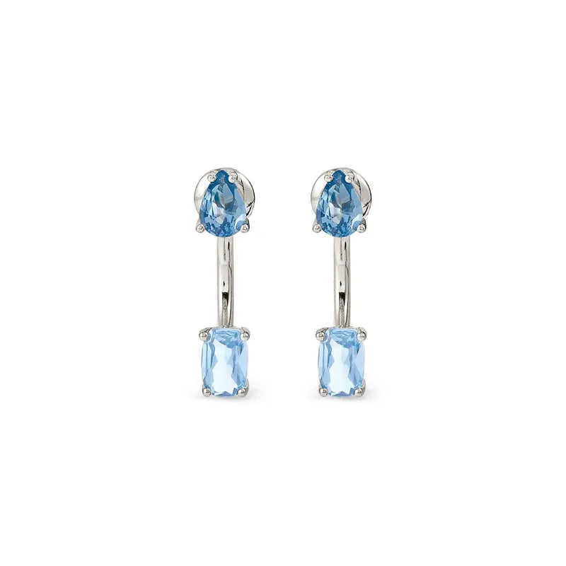 Nomination Sparkling White Rhodium Silver Ear Jackets