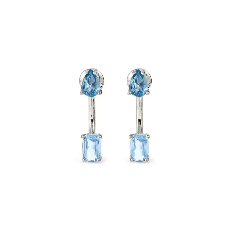 Nomination Sparkling White Rhodium Silver Ear Jackets