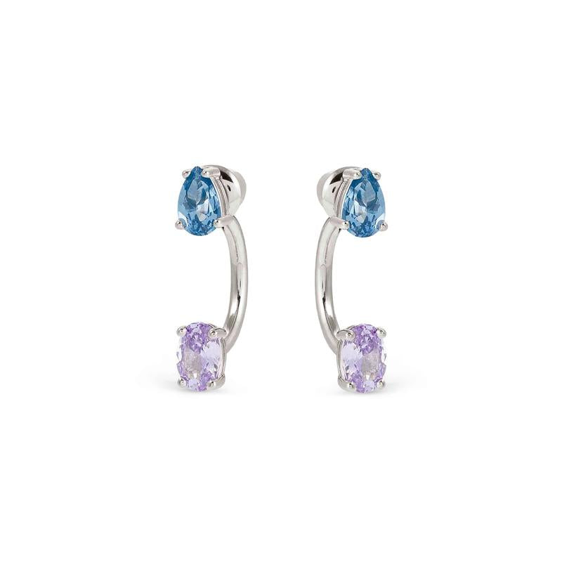 Nomination Sparkling White Rhodium Silver Ear Jackets