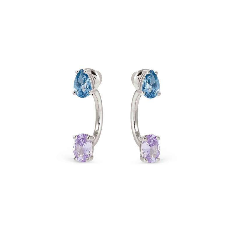 Nomination Sparkling White Rhodium Silver Ear Jackets