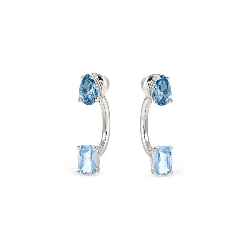 Nomination Sparkling White Rhodium Silver Ear Jackets