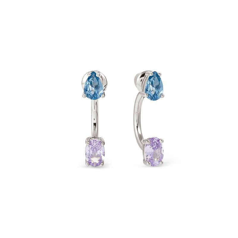 Nomination Sparkling White Rhodium Silver Ear Jackets