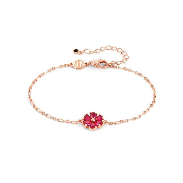 Nomination Sweetrock Bracelet, Flower, Cubic Zirconia, Rose Gold